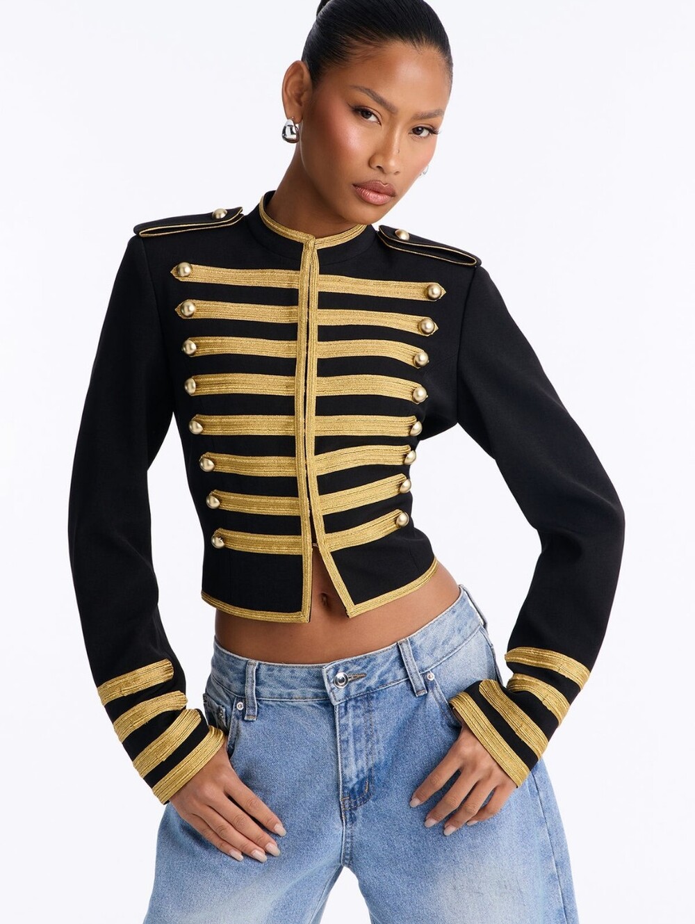 Maria Militant Embellished Trim Jacket